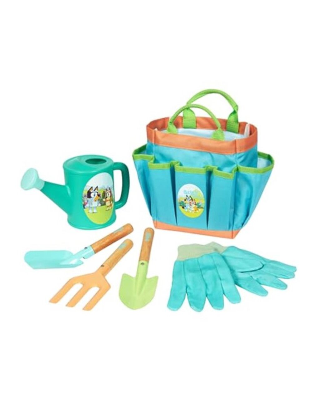 Kids Gardening Tool Set Watering Can Tote Bag Gloves Shovel Rake Outdoor Play